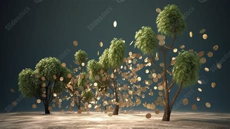 3d Rendering Of Pound Currency Trees Displaying Coins Cascading Down In