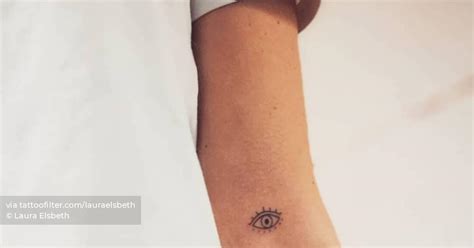 Minimalistic Evil Eye Tattoo Hand Poked On The Inner