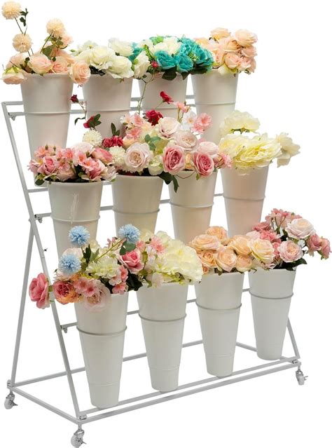 Amazon Tfcfl Tier Flower Display Stands With Buckets White