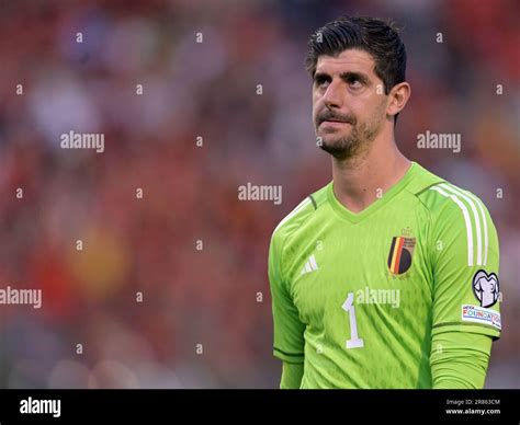 Brussels Belgium Goalkeeper Thibaut Courtois During The Uefa Euro