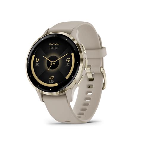 Garmin Venu 3S GPS Smartwatch With Music Soft Gold Bezel French Gray