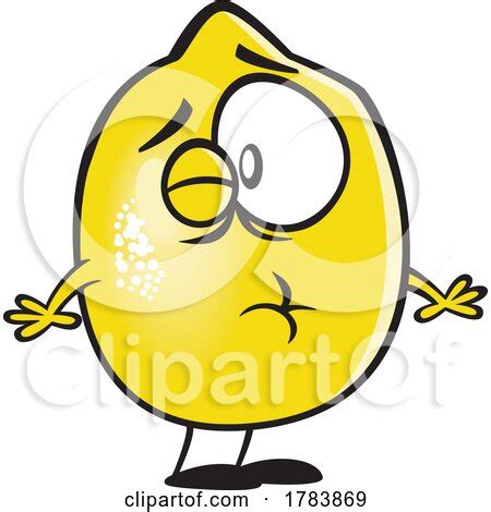 Cartoon Lemon with a Sour Face by toonaday #1783869