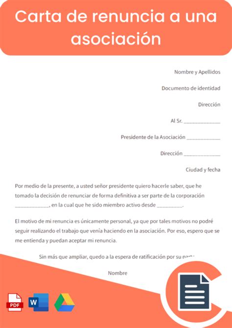 Carta de Renuncia Guías y modelos Rellena Online Word Pdf