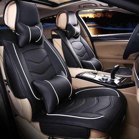shipping luxury leather car seat cover universal black beige gray