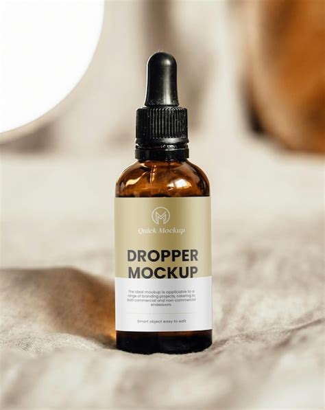 Premium PSD Skin Care Cosmetic Dropper Bottle Mockup For Branding