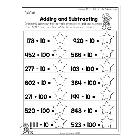 2nd Grade Math Worksheets Place Value Mental Math Addition And Subtraction Adding And