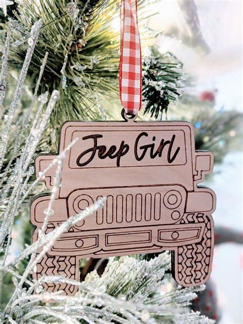 Jeep Girl Ornament Customized Jeep Laser Cut File Wrangler Etsy