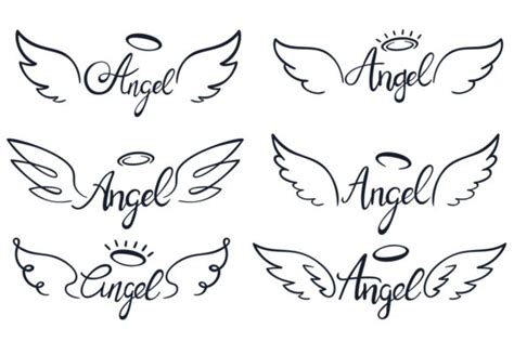 Angel Wings Lettering Graphic By Tartila Stock Creative Fabrica