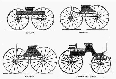 CARRIAGE TYPES, c1860. Four carriage types manufactured by