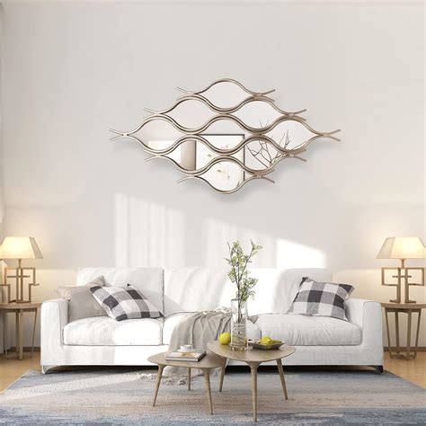 Kileli Decorative Wall Mirror Metal Wall Art Décor Modern Wall Mirrors For Living