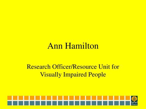 Ppt Ann Hamilton Powerpoint Presentation Free Download Id4909091