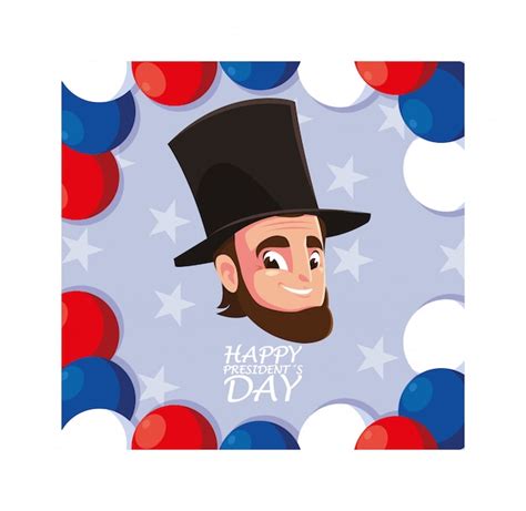 Feliz Dia Do Presidente Presidente Abraham Lincoln Vetor Premium