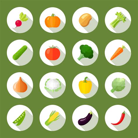 Conjunto De Iconos De Verduras Iconos Vector En Vecteezy