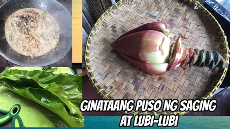 Ginataang Puso Ng Saging At Lubi Lubi Fake Palm Leaf Fig And Banana