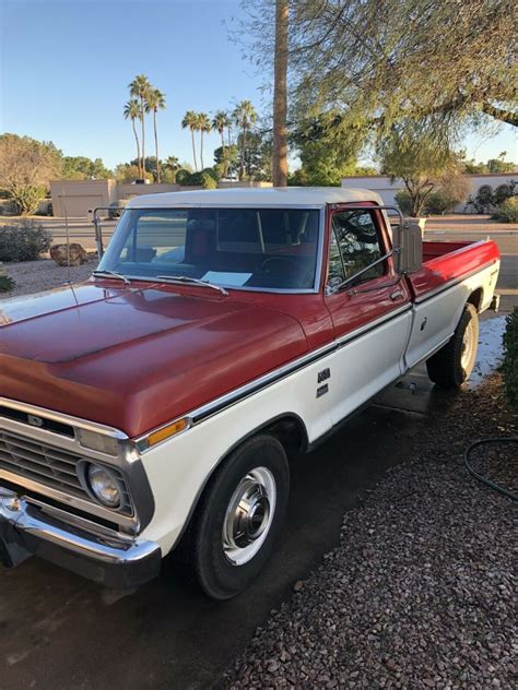 1975 Ford F350 Pickup Red Rwd Automatic 2 Door Classic Ford F350 1975