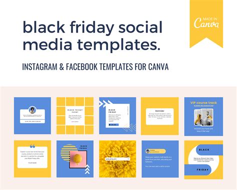 Black Friday social media template bundle for Canva