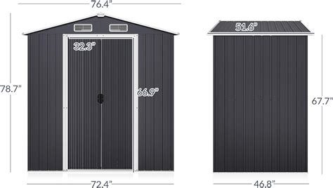 BELLEZE Cobertizo De Almacenamiento Para Exteriores De 6 X 4 Pies