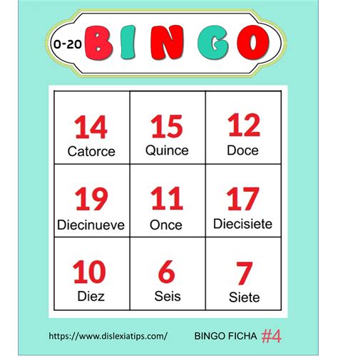 Bingos Educativos Del Al Para Ni Os