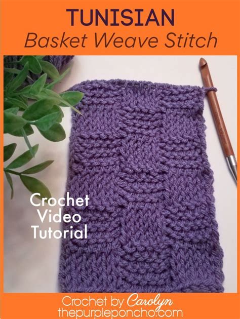 Tunisian Basket Weave Stitch Crochet Video Tutorial Basketweave Stitch Basket Weave Crochet