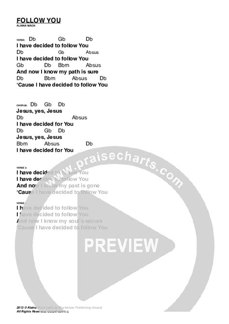 Follow You Chords PDF (Andrew & Alaina Mack) - PraiseCharts