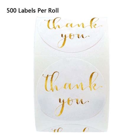 Pcs Round Thank You Stickers Gold Foil Seal Labels Wedding Envelope