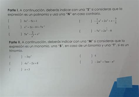 Ayuda Por Favor Me Urge Ay Denme A Sanar Cu Les Son Los Polinomios