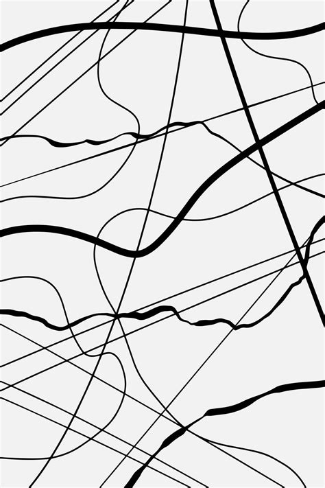 Curve Wave Black And White Line Arts Wallpaper Background Design For