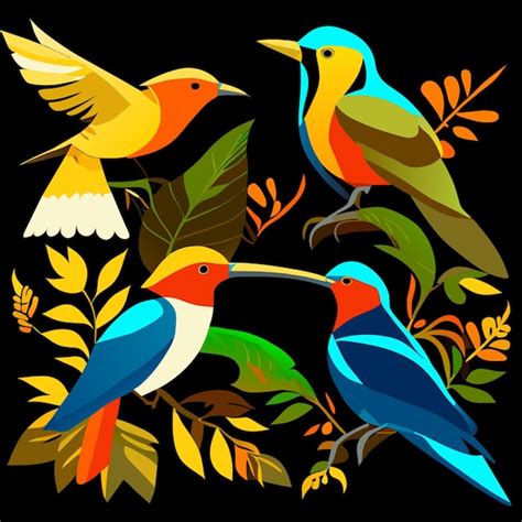Premium Vector | Watercolor birds of the amazon collection