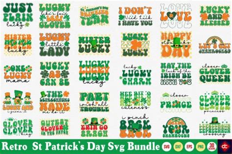 Retro St Patricks Day Svg Bundle Graphic By Designcity · Creative Fabrica