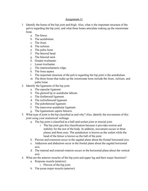 Assignment 11 Kinetic Anatomy Assignment 11 Identify The Bones Of