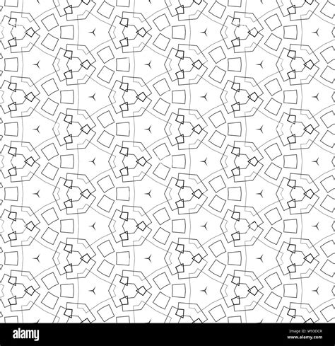 Seamless Simple Lines Abstract Geometry Kaleidoscope Style Pattern Background Black And White B