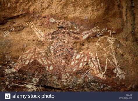 Aboriginal Rock Art On Nourlangie Rock Kakadu Nationalpark Near