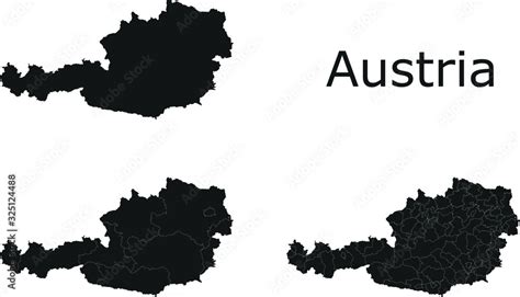 Austria Vector Maps With Administrative Regions Municipalities