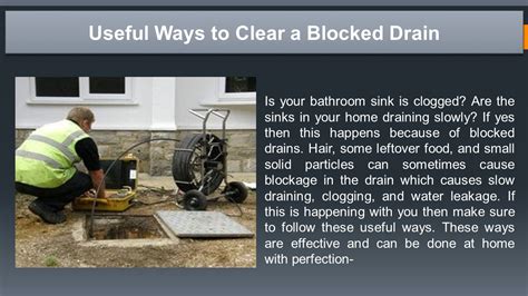 Ppt Useful Ways To Clear A Blocked Drain Powerpoint Presentation