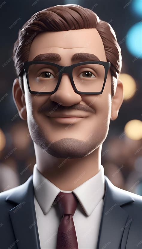 Premium Ai Image Portrait Of A Smiling Businessman Wearing Glasses