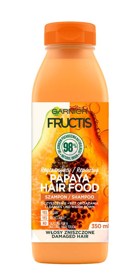 Garnier Fructis Papaya Hair Food regenerujący szampon do włosów 350 ml