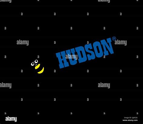 Hudson Soft, Rotated Logo, Black Background Stock Photo - Alamy