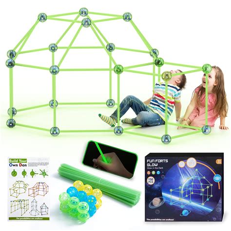 Buy 150 Pcs Glow Fort Building Kits For Kids Creative Toys Forts For 3