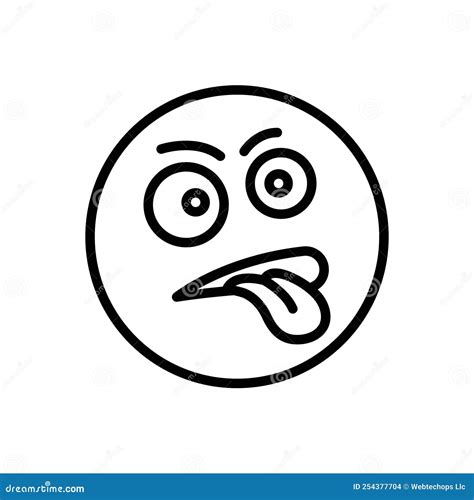 Black Line Icon for Badly, Poorly and Abominably Stock Illustration