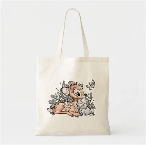 Bambi Thumper Sitting In The Flowers Tote Bag Zazzle Disney Tote