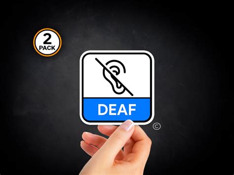 Deaf Sticker 2 Pack Decal Bumper Sticker Sign Disability Notice Asl