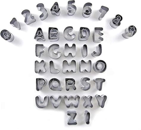 Alphabet And Number Cookie Cutters Set Of 37PCS Stainless Steel Small