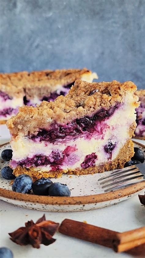 Blueberry Crumble Cheesecake Simple Baking With Pep