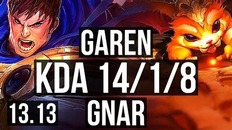 Garen Vs Gnar Top M Mastery Legendary Solo Kills