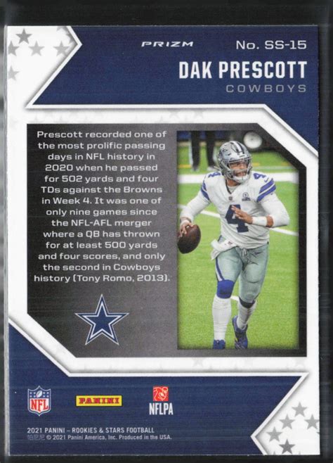 Panini Rookies Stars Star Studded Red Prizm Ss Dak