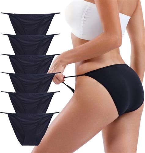 Buankoxy Women S Pack Low Rise String Bikini Panty Stretch Briefs