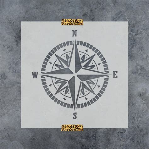 Compass Stencil Nautical Stencils Large Compass Stencil Etsy