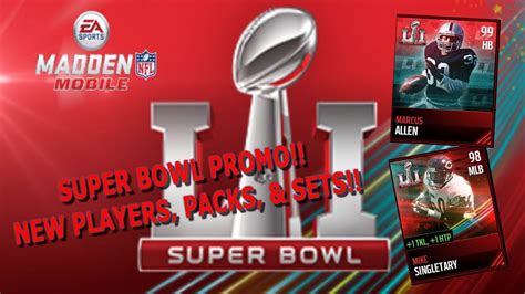 Super Bowl Promo New Players Packs Sets Madden Mobile Youtube