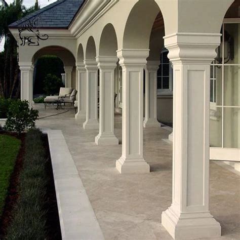 Modern Building Design House Pillars White Marble Doric Order Square Column Stone Roman Pillar