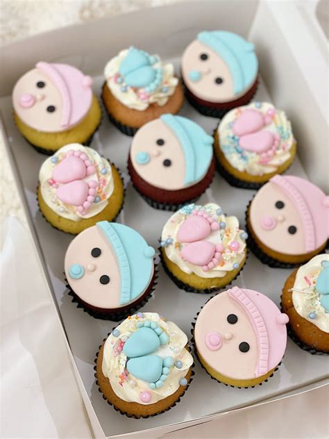 Sydney Gender Reveal Cupcakes Creme Maison Bakery Singapore